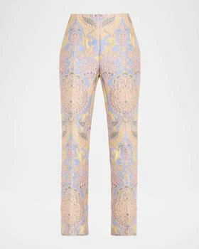 ETRO | Floral Brocade Straight-Leg Ankle Trousers