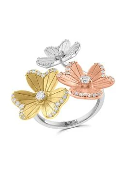 Effy | 14K Tri Tone 
0.63 TCW Diamond Ring