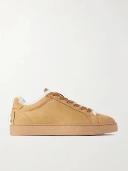 Tod's | Shearling-trimmed Suede Sneakers - Tan - IT36