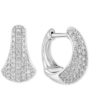 Effy | EFFY® Diamond Pavé Tapered Hoop Earrings (1 ct. t.w.) in 14k White Gold
