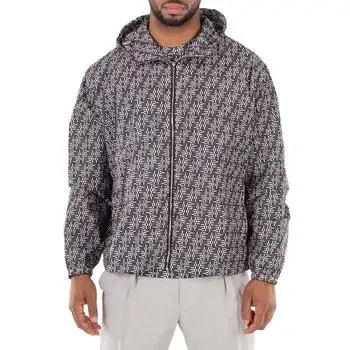 Fendi | Fendi Monogram Jacquard Hooded Jacket, Brand Size 48 (US Size 38)