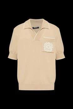 Balmain | Balmain Écusson Embroidered Knit Polo Shirt