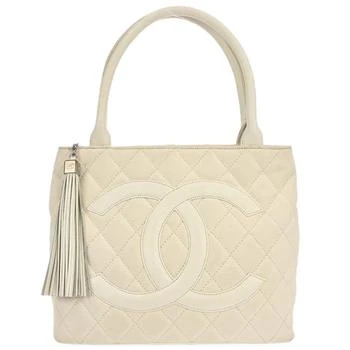 Chanel | Vintage Cc Tassel Tote Quilted Canvas Canvas Tote Bag Bag (Pre-Owned)