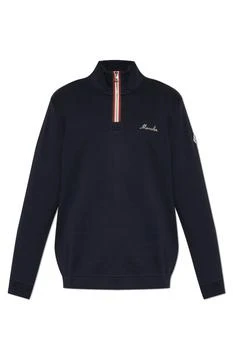 Moncler | Moncler Logo Embroidered Polo-Neck Sweatshirt