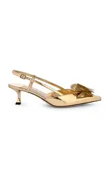 Jimmy Choo | Jimmy Choo Mimmi Metallic Leather Slingback Pumps - Moda Operandi