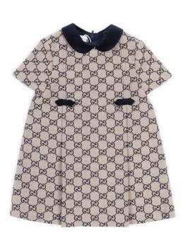 Gucci | Gucci Kids All-Over Logo Patterned Short-Sleeved Dress