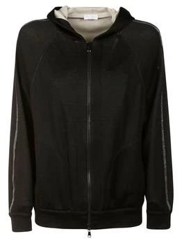 Brunello Cucinelli | Brunello Cucinelli Trim Embellished Zipped Hoodie