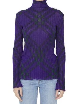 Burberry | Burberry Checked Ribbed-Knit Jumper