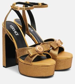 Versace | Gianni Ribbon 140 satin platform sandals