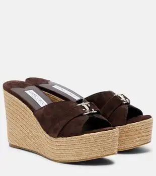Jimmy Choo | Leda 100 suede espadrille wedges
