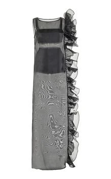 Marlies Grace - Exclusive Bea Ruffled Sheer Maxi Dress - Black - M - Moda Operandi