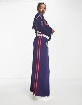 Jaded London Jaded London elasticated waist sporty midi skirt in navy