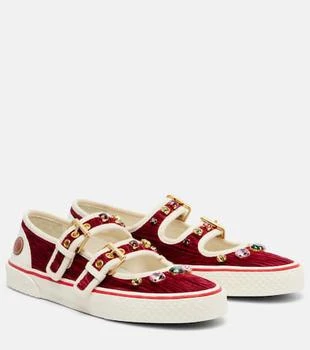 Valentino | Dollyboard embellished velvet sneakers