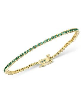 Bloomingdale's | Emerald Tennis Bracelet in 14K Yellow Gold