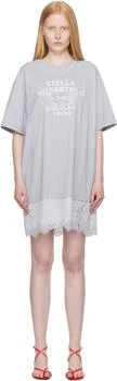 Stella McCartney | Blue Lace-Insert Graphic T-shirt Minidress