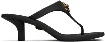 Versace | Black Alia Rubber Thong 55 Heeled Sandals