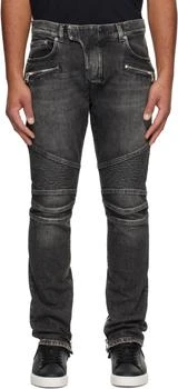 Balmain | Gray Slim-Fit Biker Jeans