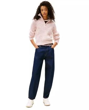 Tommy Jeans Women
s Textured Quarter-Zip Long-Sleeve Sweater