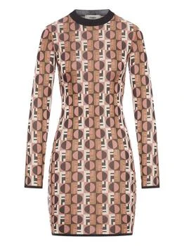 Fendi | Fendi Optical Archive Print Long-Sleeve Mini Dress
