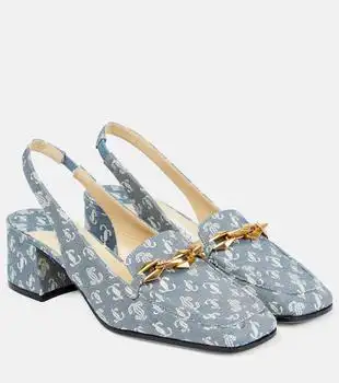 Jimmy Choo | Diamond Tilda 45 denim slingback pumps
