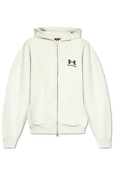 Balenciaga | Balenciaga Logo Embroidered Zip-Up Hoodie
