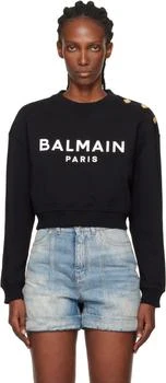 Balmain | Black Printed 
Balmain Paris
 Sweatshirt
