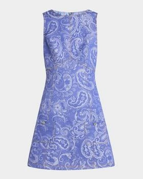ETRO | Paisley Jacquard Sleeveless Mini Dress