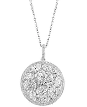 Effy | EFFY® Lab Grown Diamond Mixed Cut Cluster Pendant Necklace (3-1/4 ct. t.w.) in 14k White Gold, 17" + 1" extender