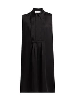 Jil Sander | Sleeveless Pleated Shift Shirtdress