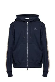Burberry | Burberry EKD Embroidered Checked-Band Zipped Hoodie