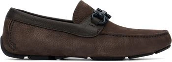 Salvatore Ferragamo | Brown Gancini Ornament Driver Loafers