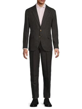 Brunello Cucinelli | ​Pinstripe Linen Tailored-Fit Suit