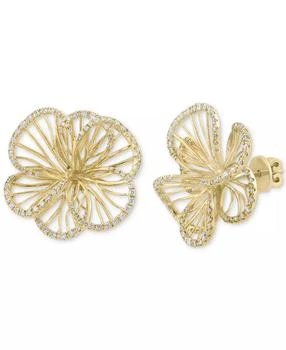 Effy | EFFY® Diamond Openwork Flower Stud Earrings (5/8 ct. t.w.) in 14k Gold