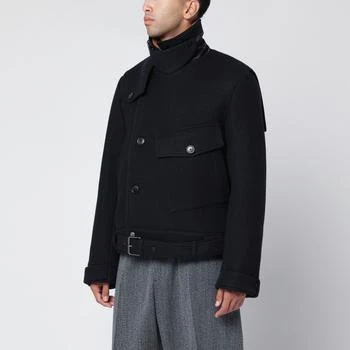 Dries Van Noten | Short navy wool coat