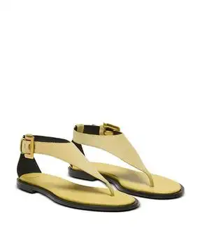 Balmain | Women's Anthem Flat Toe-Post Sandals in Suede