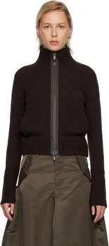 Sacai | Brown Wool Knit Blouson Sweater