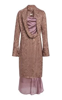 Dries Van Noten | Dries Van Noten Delsey Draped Silk-Jacquard Midi Dress - Moda Operandi