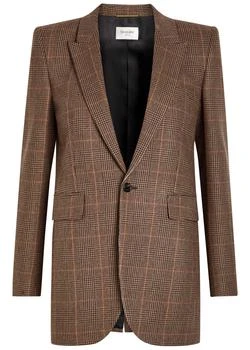 Yves Saint Laurent | Houndstooth wool and cashmere-blend blazer