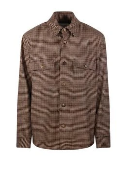 Yves Saint Laurent | Saint Laurent Logo Embroidered Button-Up Overshirt