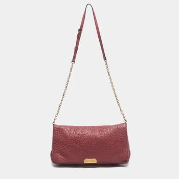 Burberry | Burberry Red Pebbled Leather Mildenhall Shoulder Bag