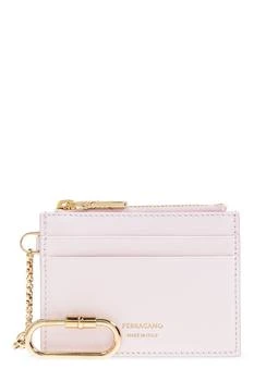 Ferragamo Logo Printed Zipped Cardholder