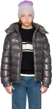 Moncler | Big Kids Gray Maya Hooded Down Jacket