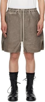 Rick Owens | Gray Hollywood Long Boxers Butt Zipp Shorts