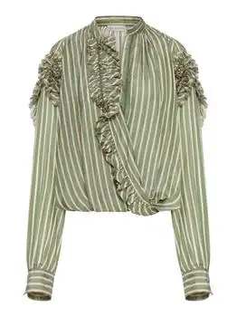 Dries Van Noten | Dries Van Noten Cenver Bis Ruffled Wrap Blouse