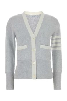 Thom Browne | Thom Browne 4-Bar Striped V-Neck Buttoned Cardigan