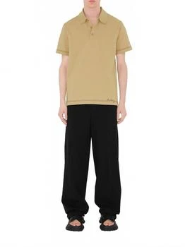 Burberry | Cotton Signature Embroidery Polo Shirt In Birch