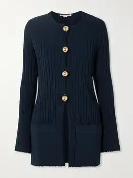 Stella McCartney | Ribbed-knit Cardigan - Navy