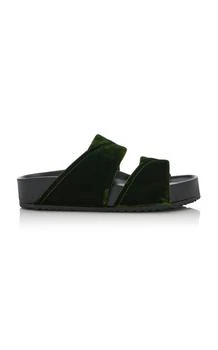 Dries Van Noten | Dries Van Noten Velvet Slide Sandals - Moda Operandi