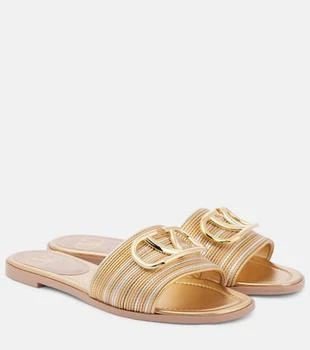 Valentino | VLogo Signature metallic leather sandals