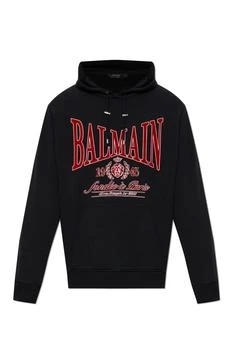 Balmain | Balmain Flocked Balmain College Print Short-Sleeved T-Shirt